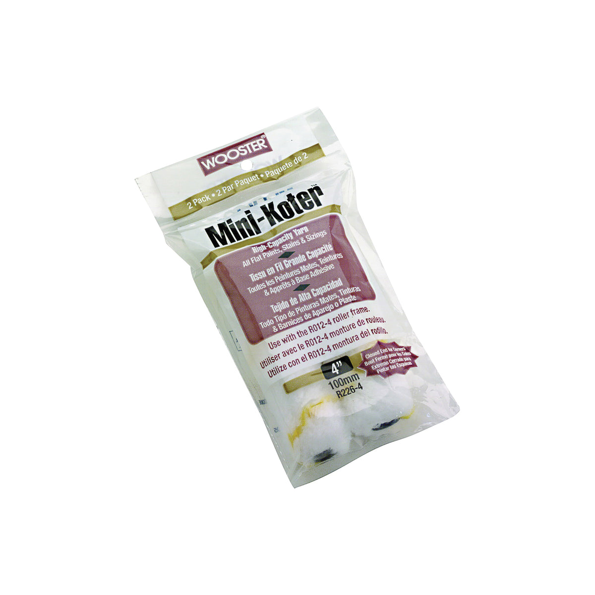 WOOSTER R226-4 Paint Roller Cover, 4 in L, Fabric Cover, White