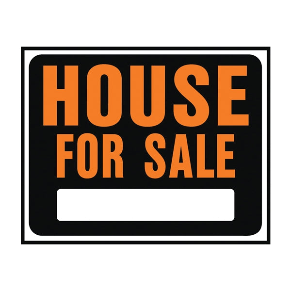 HY-KO Hy-Glo Series SP-103 Jumbo Identification Sign, House For Sale, Fluorescent Orange Legend, Plastic