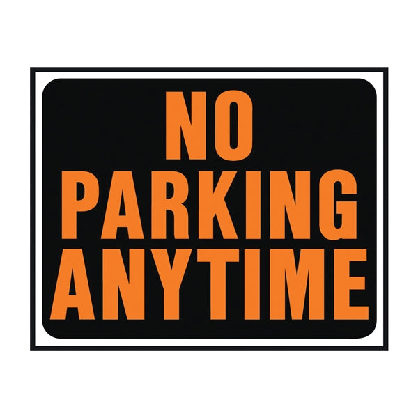 HY-KO Hy-Glo Series SP-105 Identification Sign, Rectangular, NO PARKING ANYTIME, Fluorescent Orange Legend, Plastic