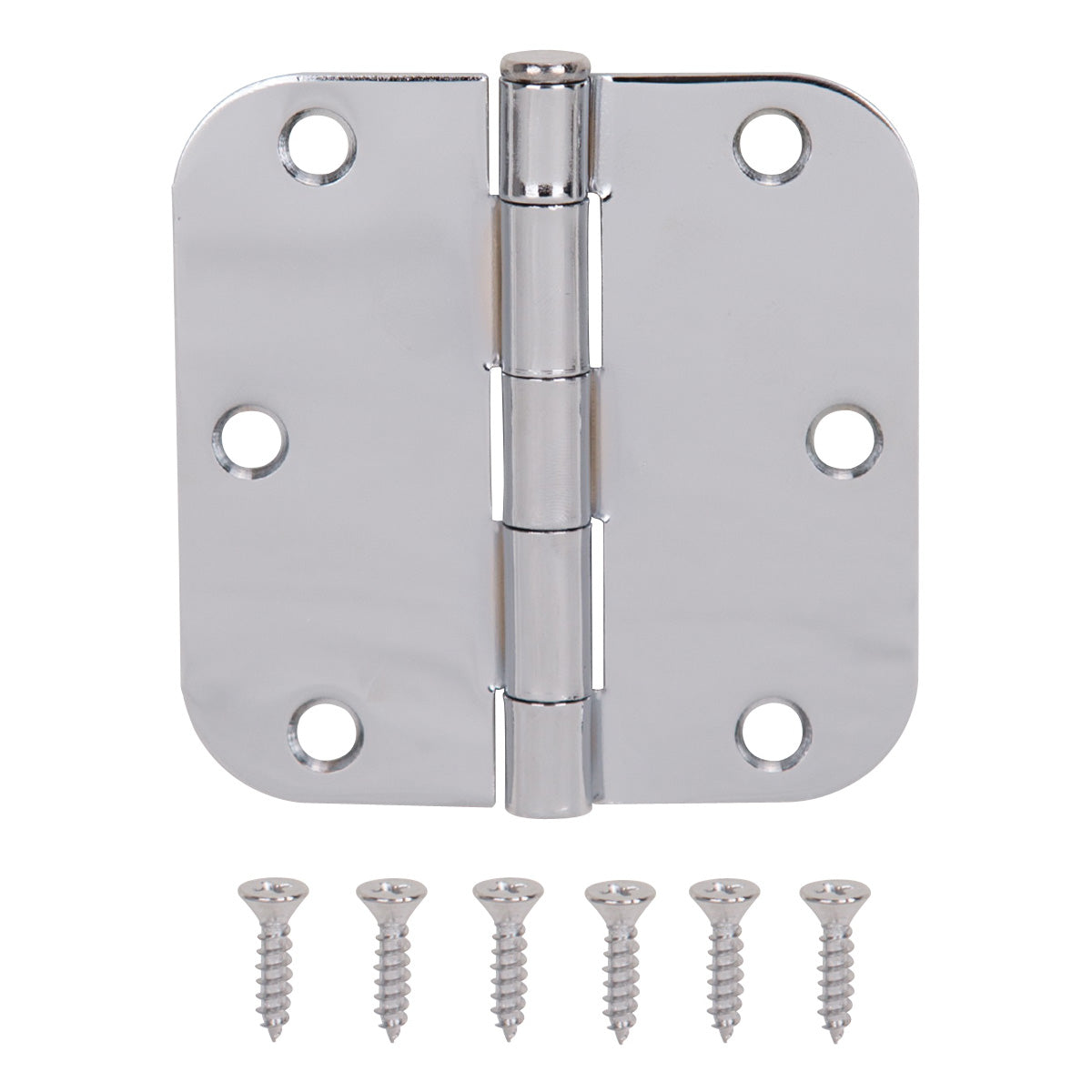 ProSource 20347BCX Door Hinge, Steel, Chrome, Loose Pin, 180 deg Range of Motion, Screw Mounting