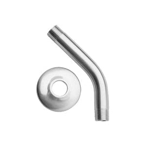 Plumb Pak PP825-11 Shower Arm with Flange, 1/2 in Connection, IPS, 8 in L, Brass, Chrome Plated