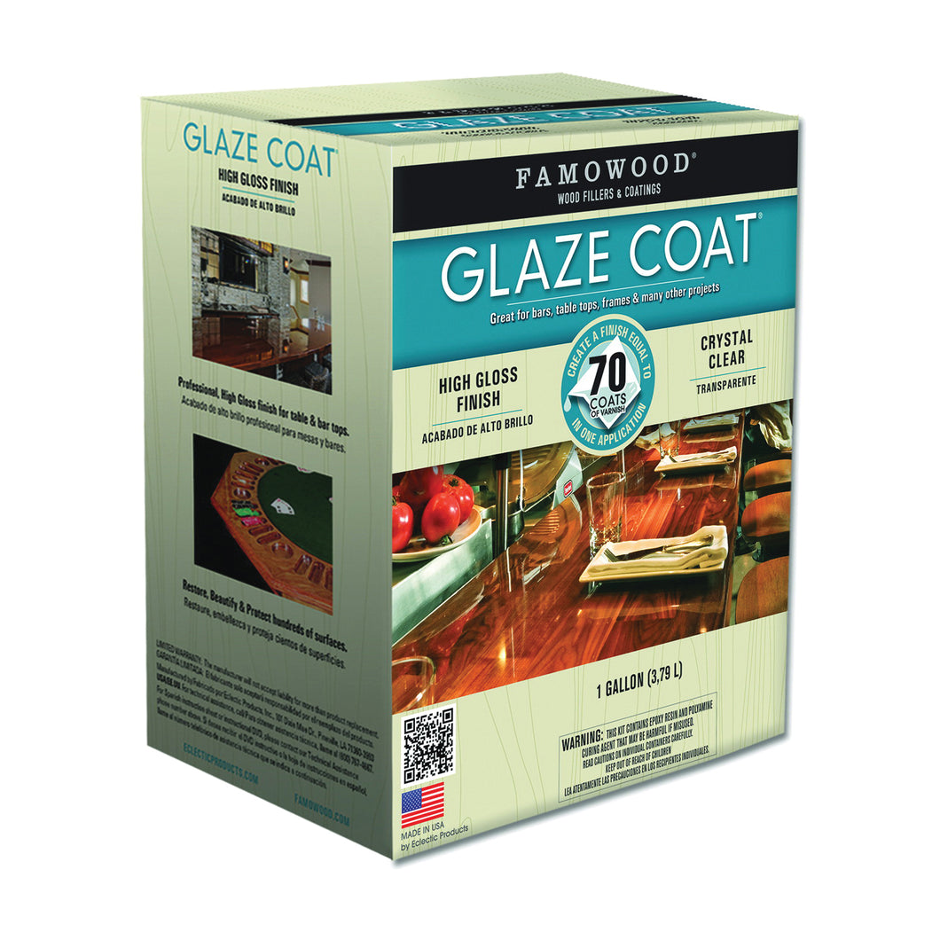 ECLECTIC 5050110 Glaze Epoxy Coating, Liquid, Slight, Clear, 1 gal Container