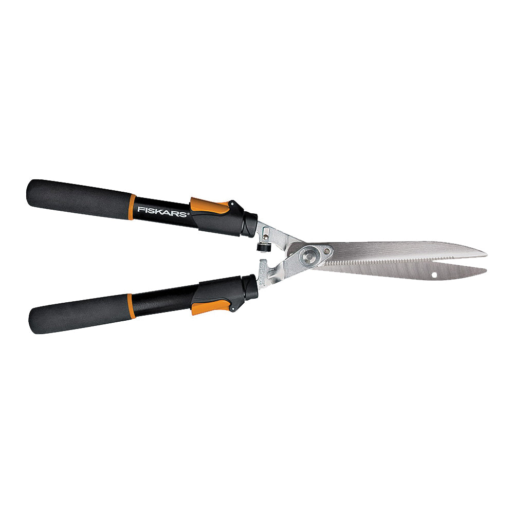 FISKARS 91696935 Hedge Shear, Serrated Blade, 10 in L Blade, Steel Blade, Steel Handle, Telescopic Handle