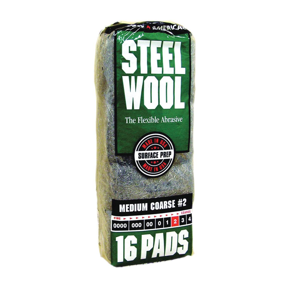 Homax 106605-06 Steel Wool, #2 Grit, Medium, Gray