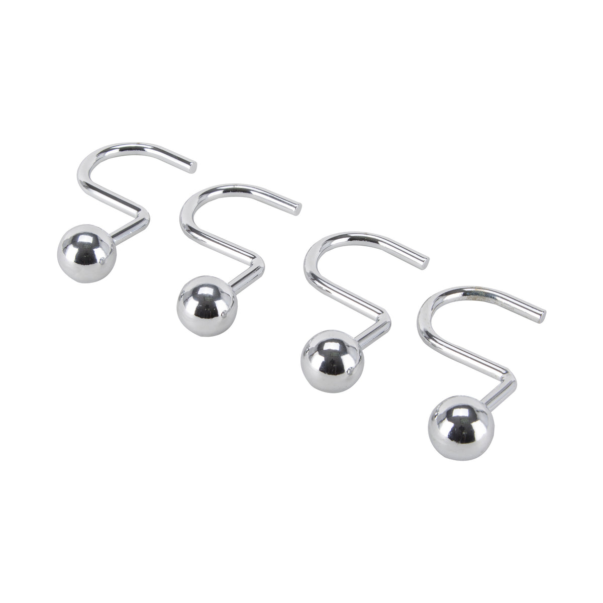 Simple Spaces SD-CBH-CH Ball Shower Curtin Hook, 1-1/16 in Opening, Steel, Chrome, 1-3/4 in W, 2-7/8 in H
