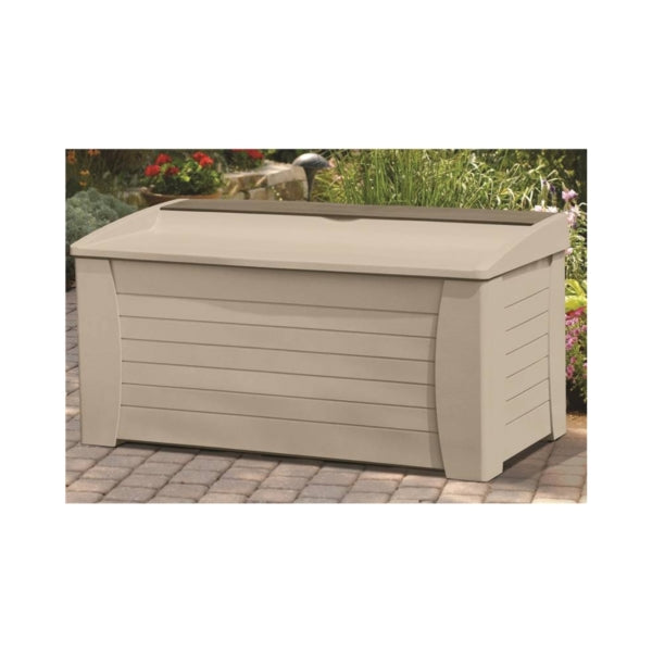 Suncast DB12000 Deck Box, 54-1/2 in W, 28 in D, 27 in H, Resin, Light Taupe