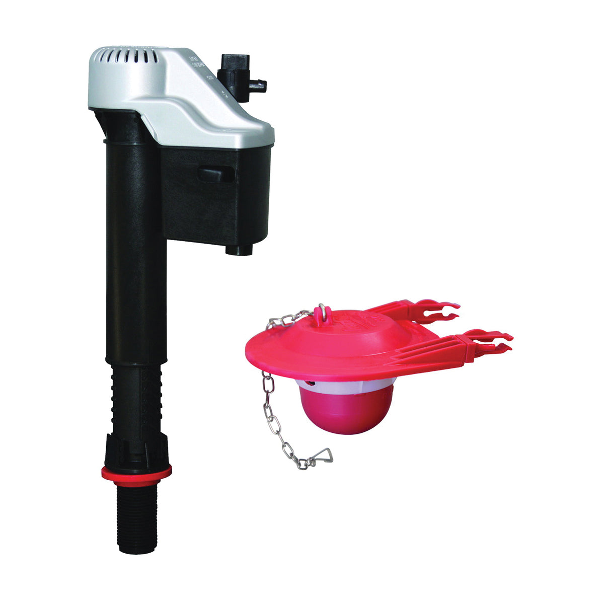 Korky QuietFILL Platinum Series 830MP Toilet Fill Valve and Flapper Kit, &lt;=1.6 gpf, Red, Anti-Siphon: No