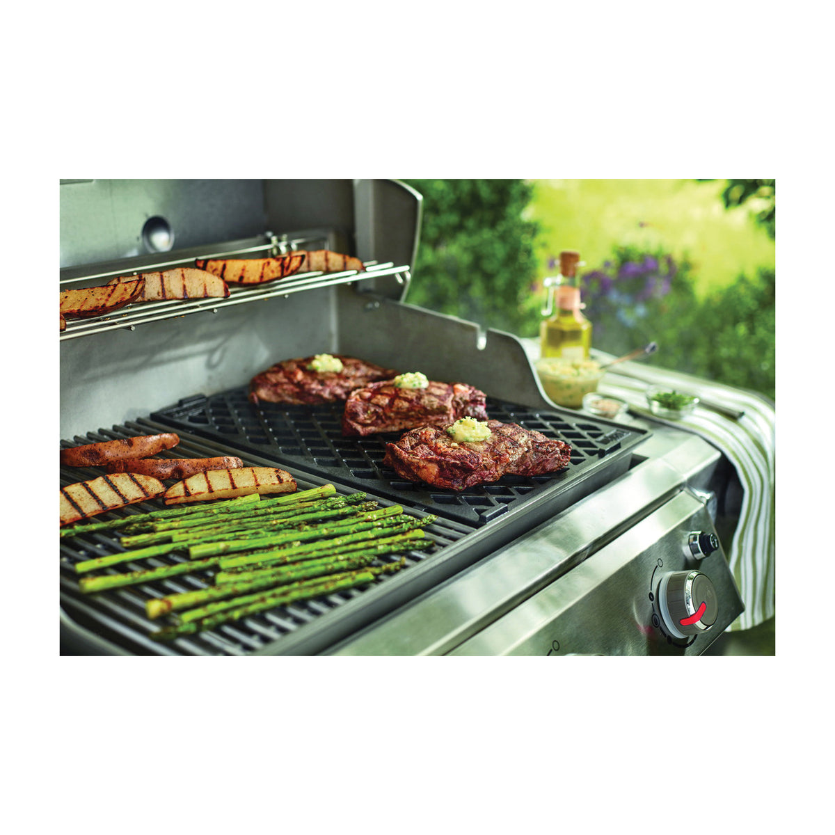 Weber 8854 Sear Grate, 18.8 in L, 12.9 in W, Cast Iron, Enamel-Coated