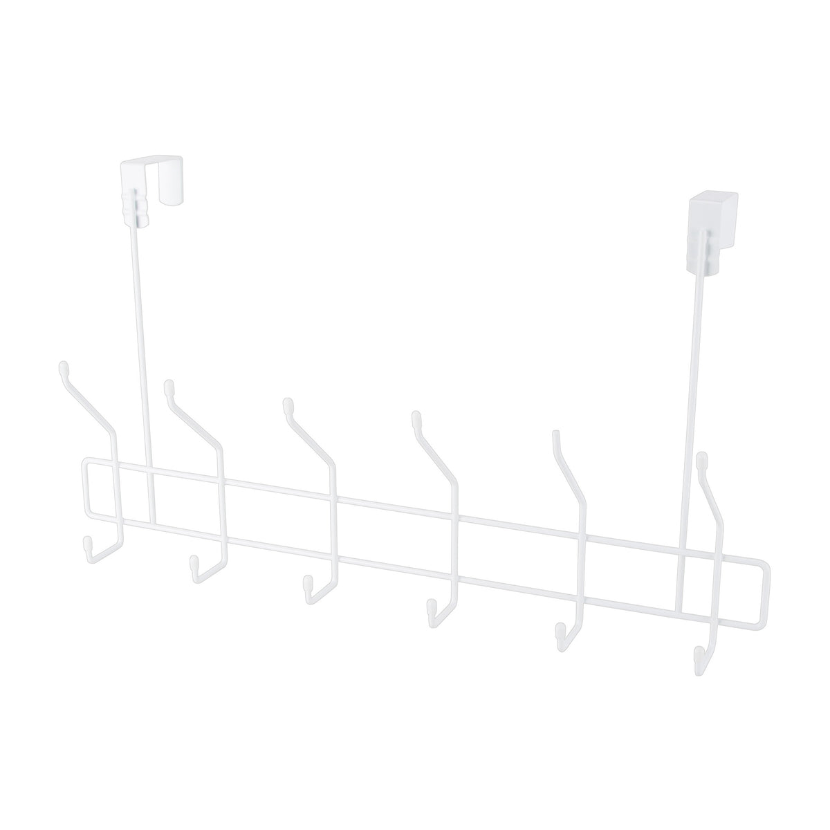 Simple Spaces SS-HG6-50-PE-3L Door Garment Hook, 6 lb, 6-Hook, Steel, Powder Coated, Hanging Mounting