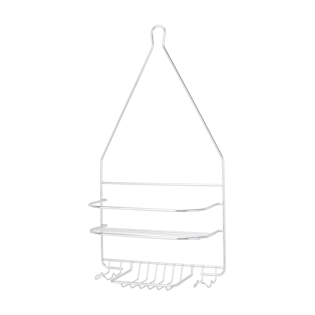 Simple Spaces SS-SC-25-CH-3L Shower Caddy, 2-Shelf, Steel, 10 in OAW, 19 in OAH, 4-1/4 in OAD, 10 lb