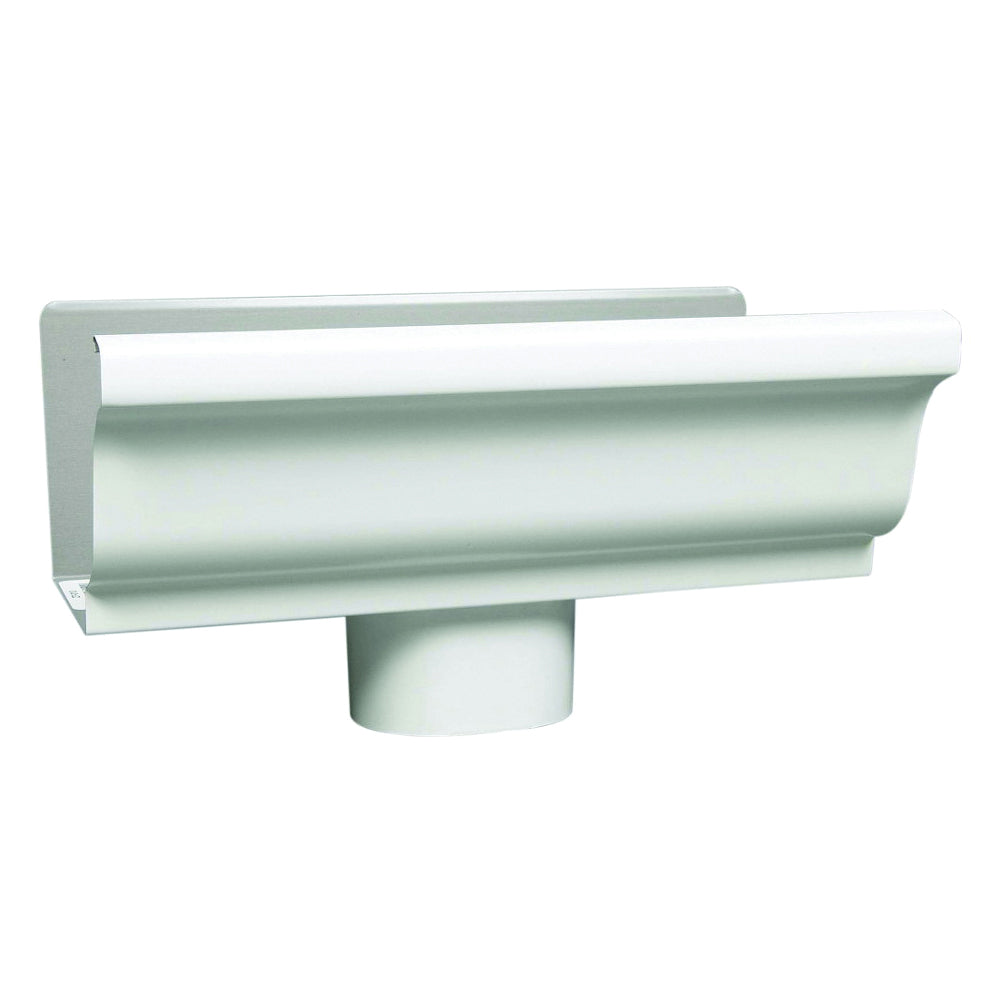 Amerimax 27080 Gutter End with Drop, 5 in L, 3 in W, Aluminum, White