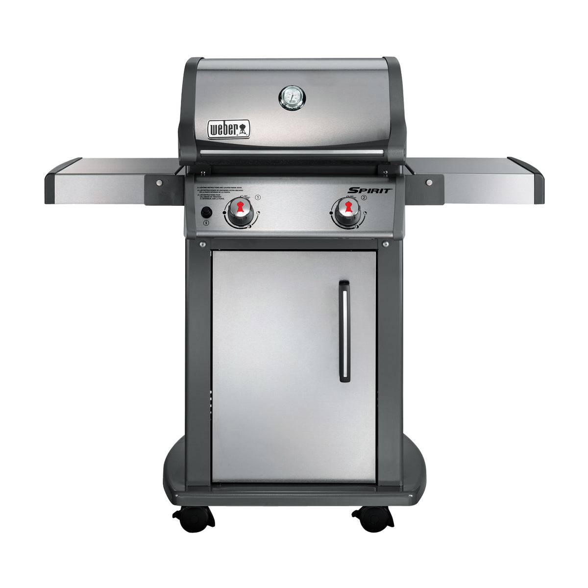 Weber SPIRIT S-210 Series 46100001 Gas Grill, 26500 Btu/hr BTU, Liquid Propane, 2 -Burner, Stainless Steel Body