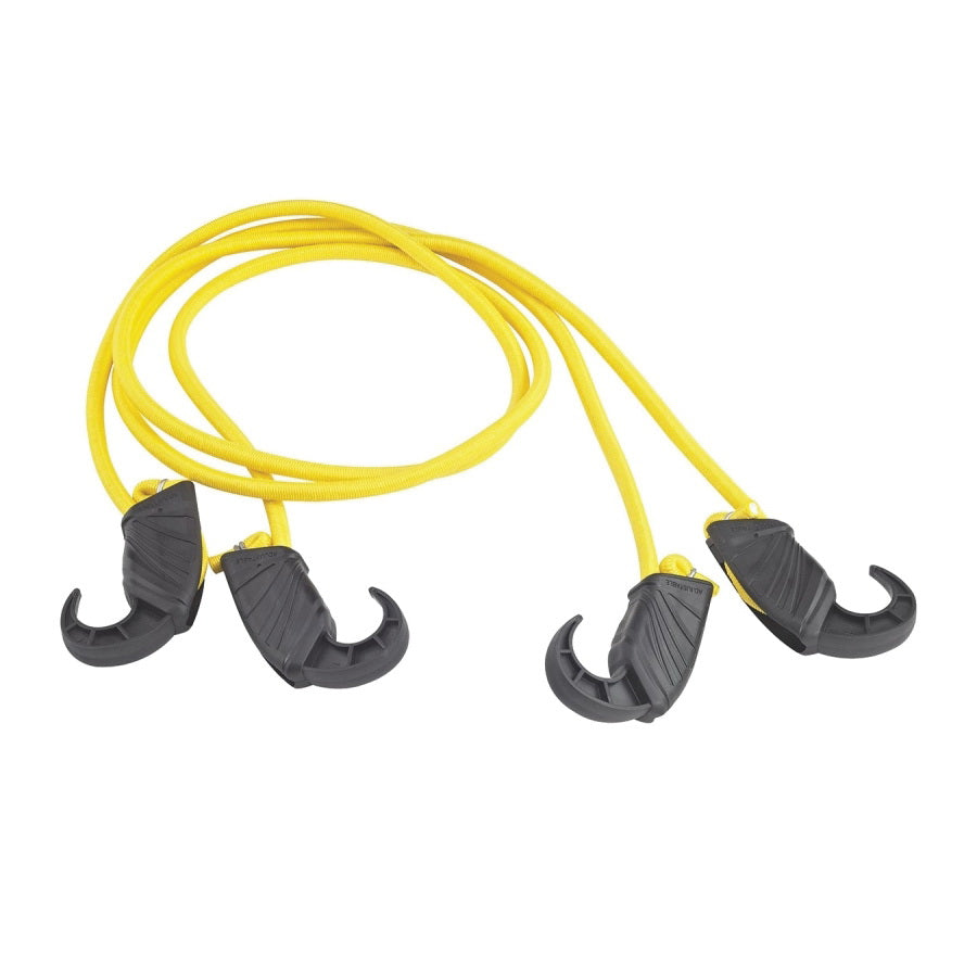 ProSource FH4036 Stretch Cord, 8 mm Dia, 48 in L, Polypropylene, Yellow, Hook End