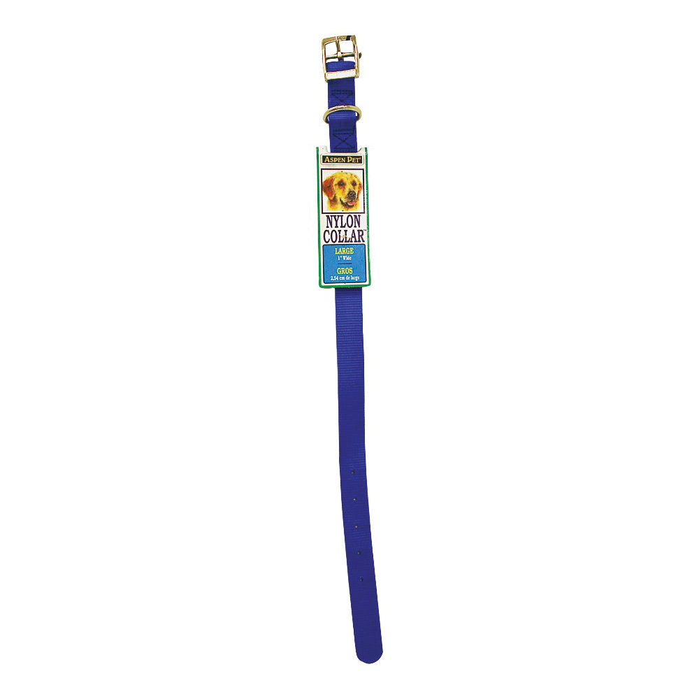 PETMATE 20426 Adjustable Royal Pet Collar, L Neck, 22 in L Collar, 1 in W Collar, Nylon, Blue