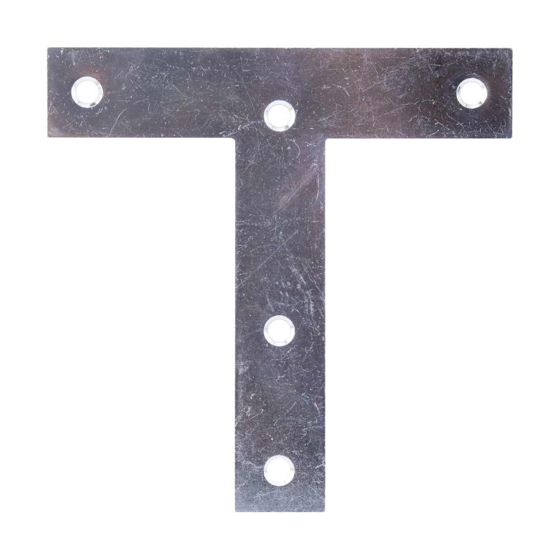 ProSource TP-Z05-C2PS T-Plate, 5 in L, 5 in W, 2 mm Thick, Steel, Zinc