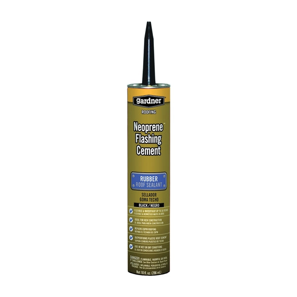 Gardner 1010-9-66/1329-GA Flashing Cement, Black, Liquid, 10 fl-oz Cartridge