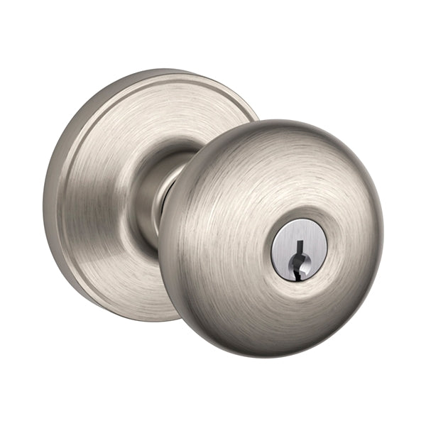 Schlage J Series J54 STR 619 Keyed Entry Knob, Brass, Satin Nickel