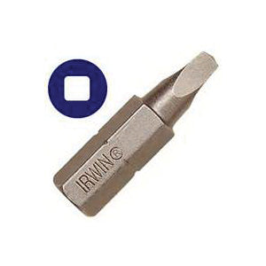 IRWIN 3512072C Insert Bit, #3 Drive, Square Recess Drive, 1/4 in Shank, Hex Shank, 1 in L, S2 Steel