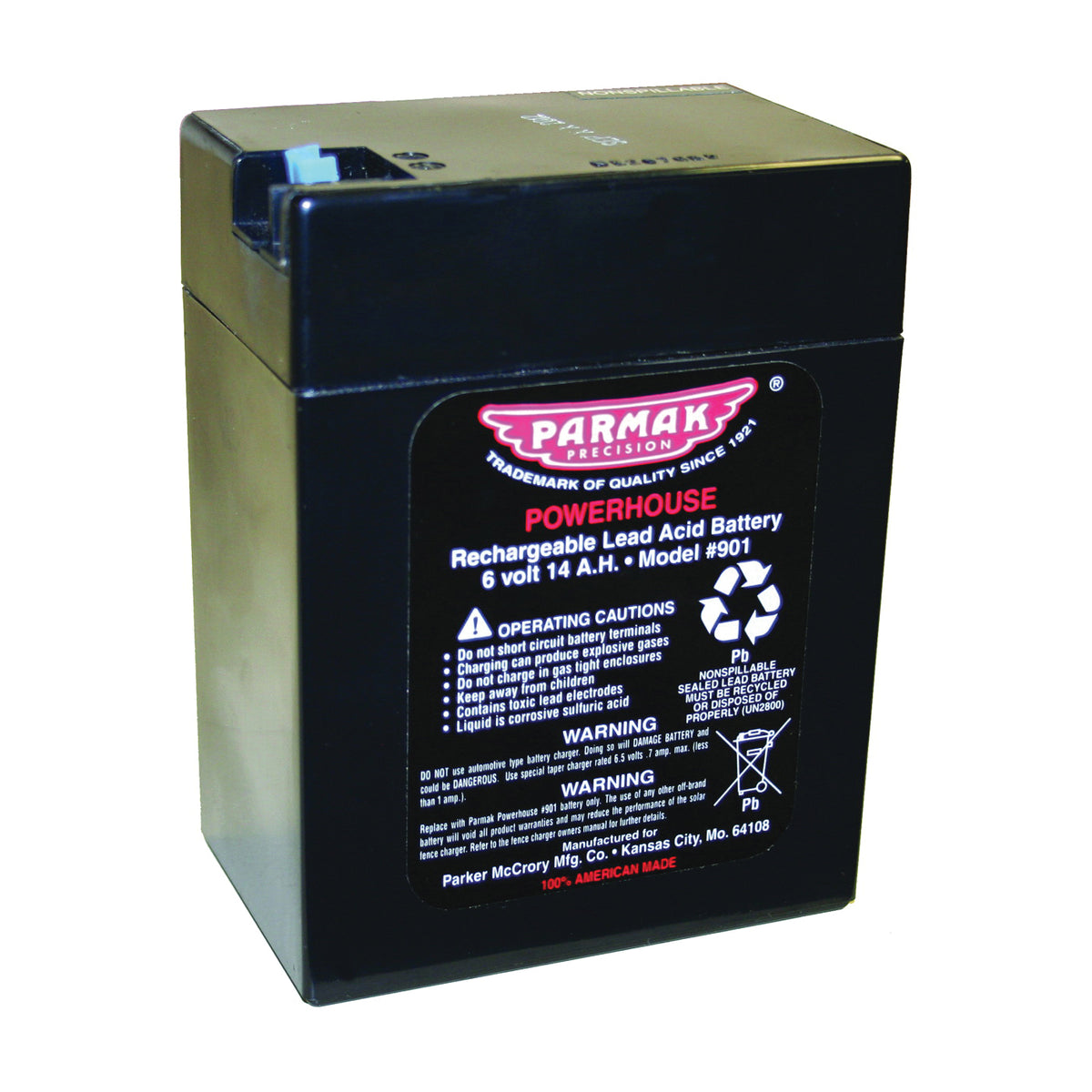 Parmak 901 Gel Battery, Black, For: DF-SP-LI Solar Powered Fencers