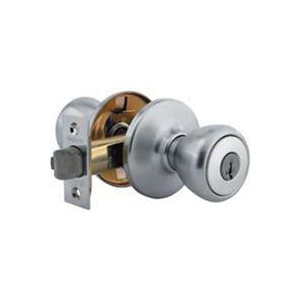 Kwikset 400T26D6ALRCSK3BX Keyed Entry Knob, Brass, Satin Chrome