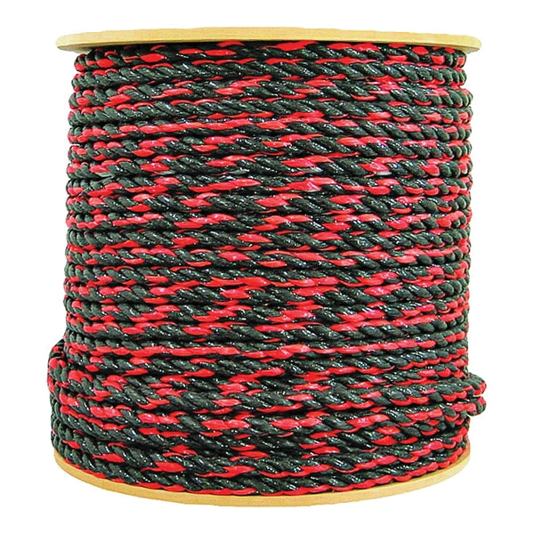 LEHIGH 13325 Rope, 1/2 in Dia, 600 ft L, 400 lb Working Load, Polypropylene, Black/Orange