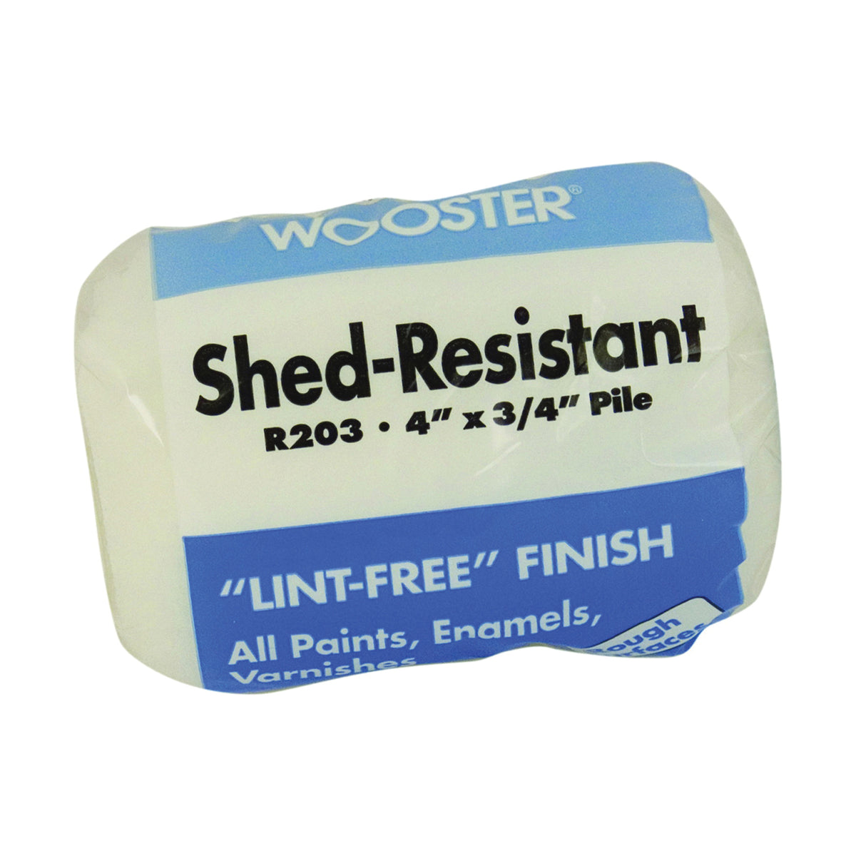 WOOSTER R203-4 Paint Roller Cover, 3/4 in Thick Nap, 4 in L, Fabric Cover, White