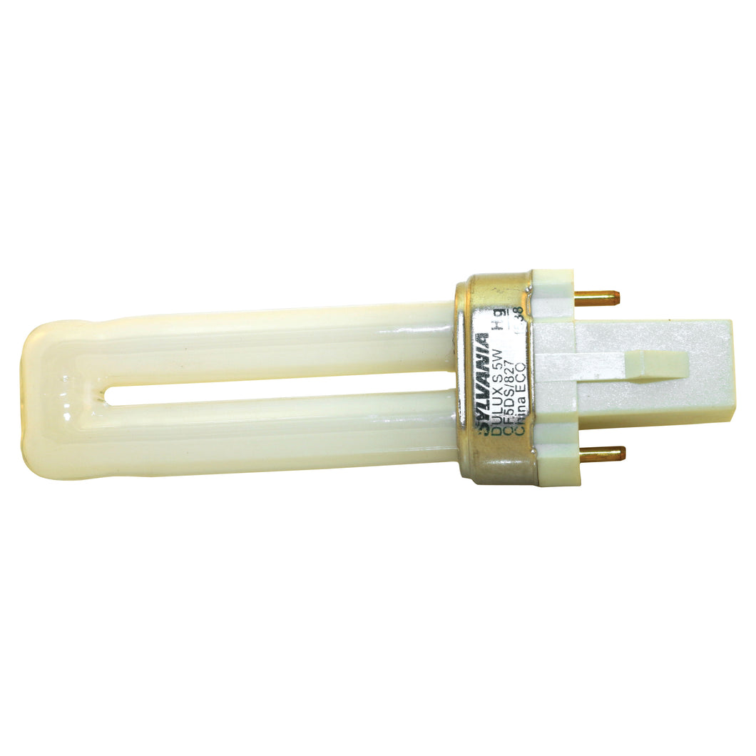 Sylvania 20479 Compact Fluorescent Bulb, 5 W, T4 Lamp, G23 Lamp Base, 230 Lumens, 2700 K Color Temp, Soft White Light