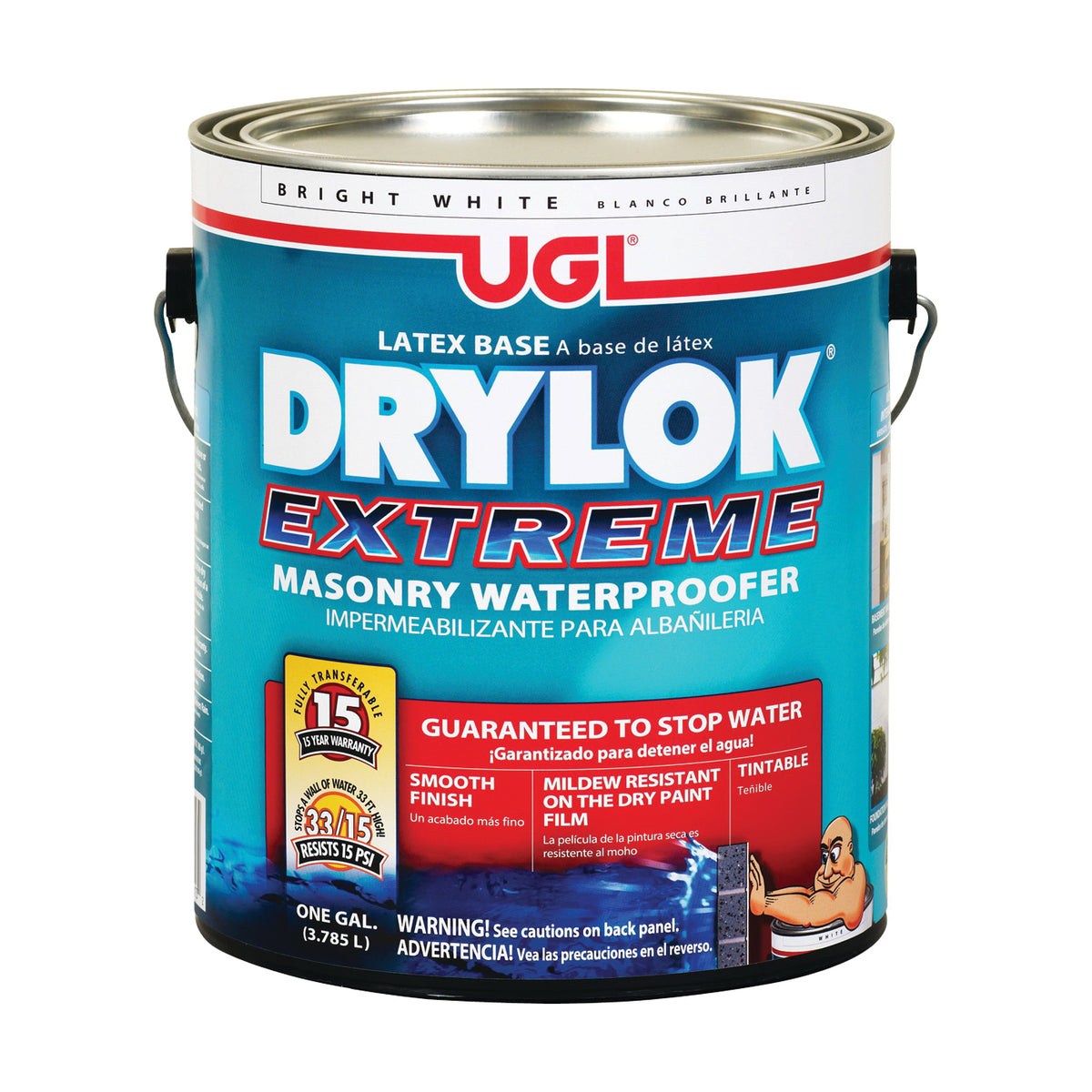 UGL DRYLOK EXTREME 28613 Masonry Waterproofer, White, Liquid, 1 gal Pail