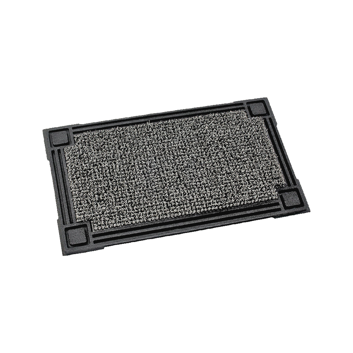GRASSWORX Clean Machine 10374051 Door Mat, 30 in L, 18 in W, Rectangular, Capitol Pattern, Cinder
