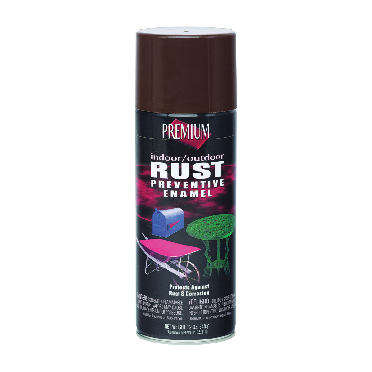 RUST-OLEUM RP1011 Rust-Preventative Spray Paint, Brown, 12 oz, Aerosol Can