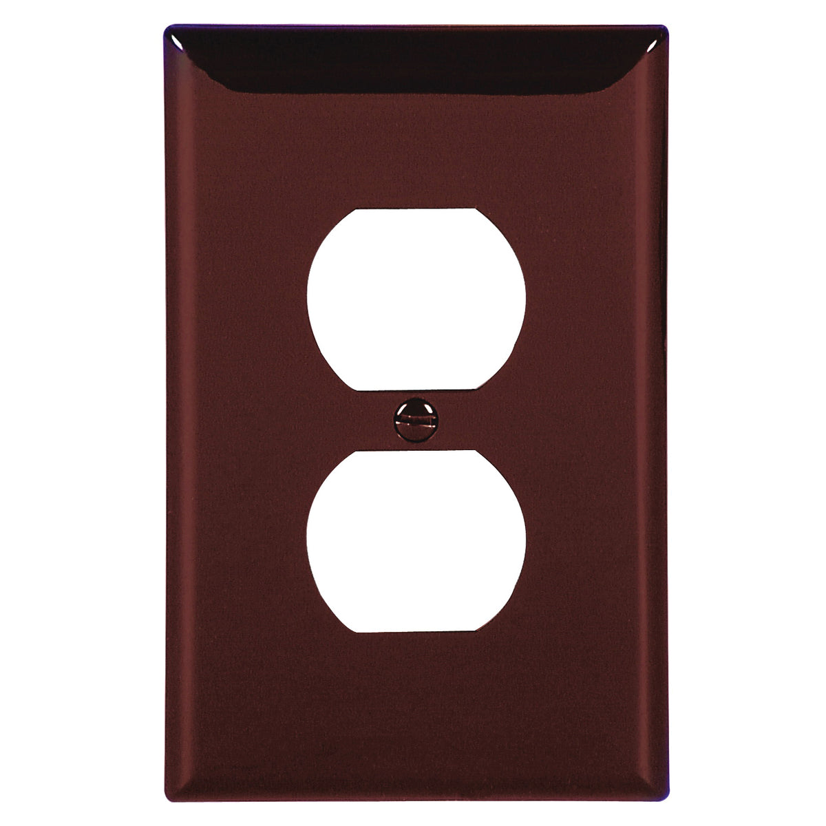 Eaton Wiring Devices 5132B-BOX Receptacle Wallplate, 4-1/2 in L, 2-3/4 in W, 1 -Gang, Nylon, Brown, High-Gloss