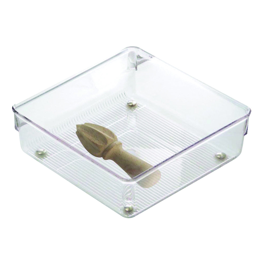 iDESIGN LINUS 52630 Drawer Organizer, Plastic, Clear, 6 in OAL, 2 in OAH, 6 in OAW