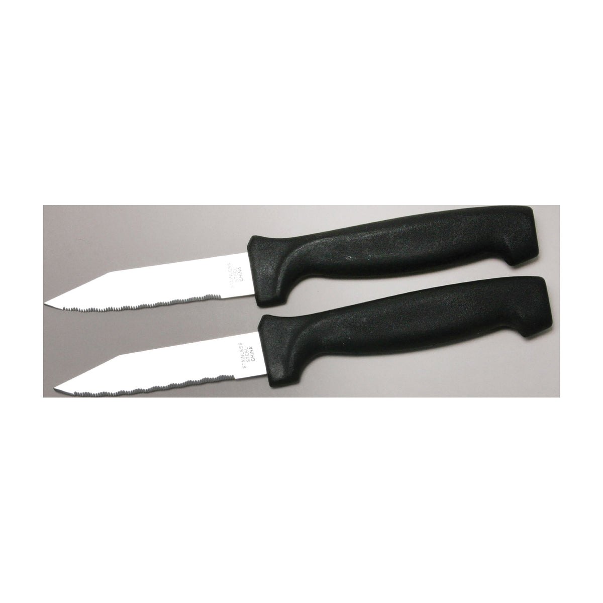 CHEF CRAFT 21544 Paring Knife Set, Stainless Steel Blade, Plastic Handle, Black Handle, Serrated Blade