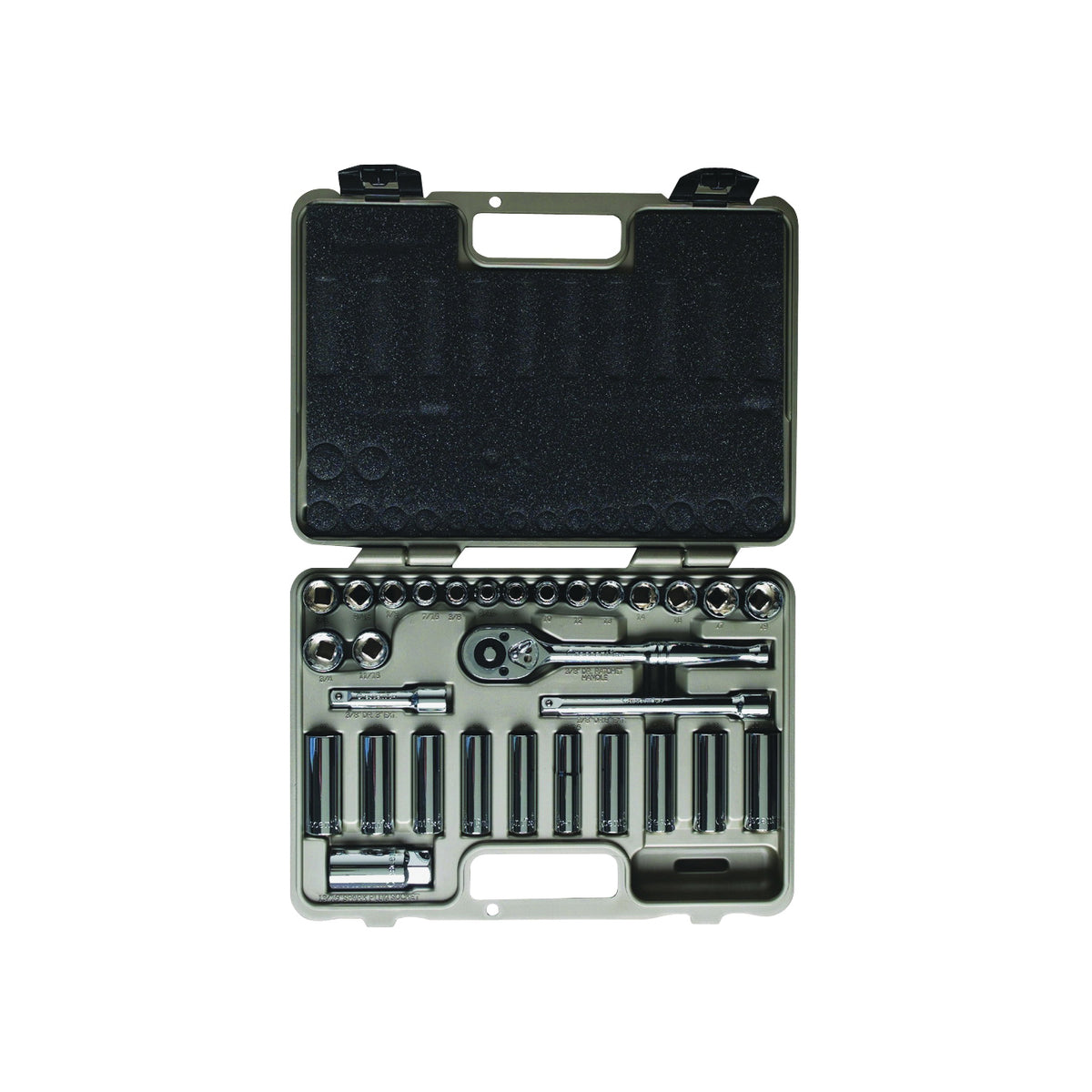 Crescent Pro Series CTK30SET Socket Set, Chrome Vanadium Steel, Chrome, Specifications: 3/8 in Drive Size