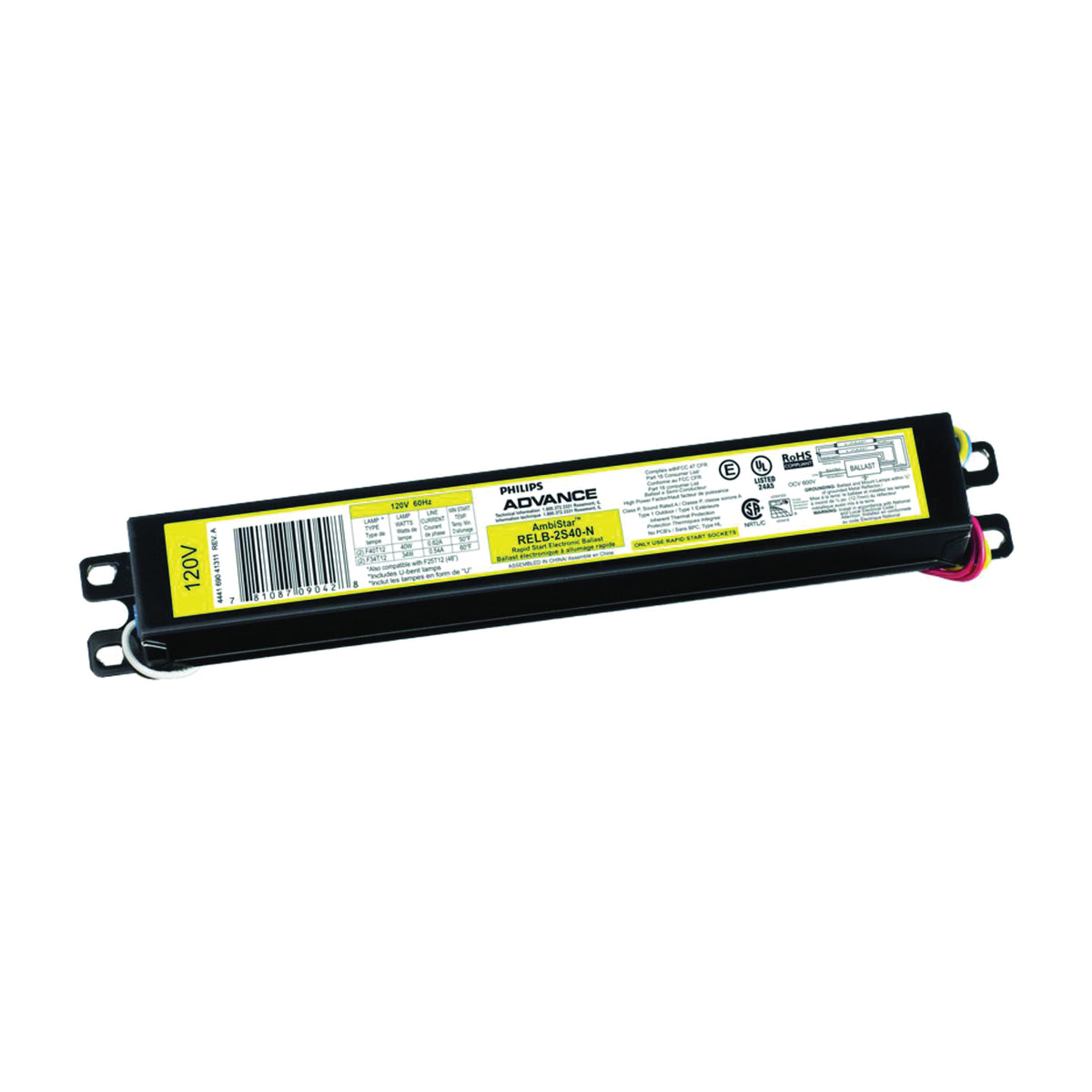 Philips Advance Centium Series ICN2S40N Electronic Ballast, 120/277 V, 72 W, 2-Lamp