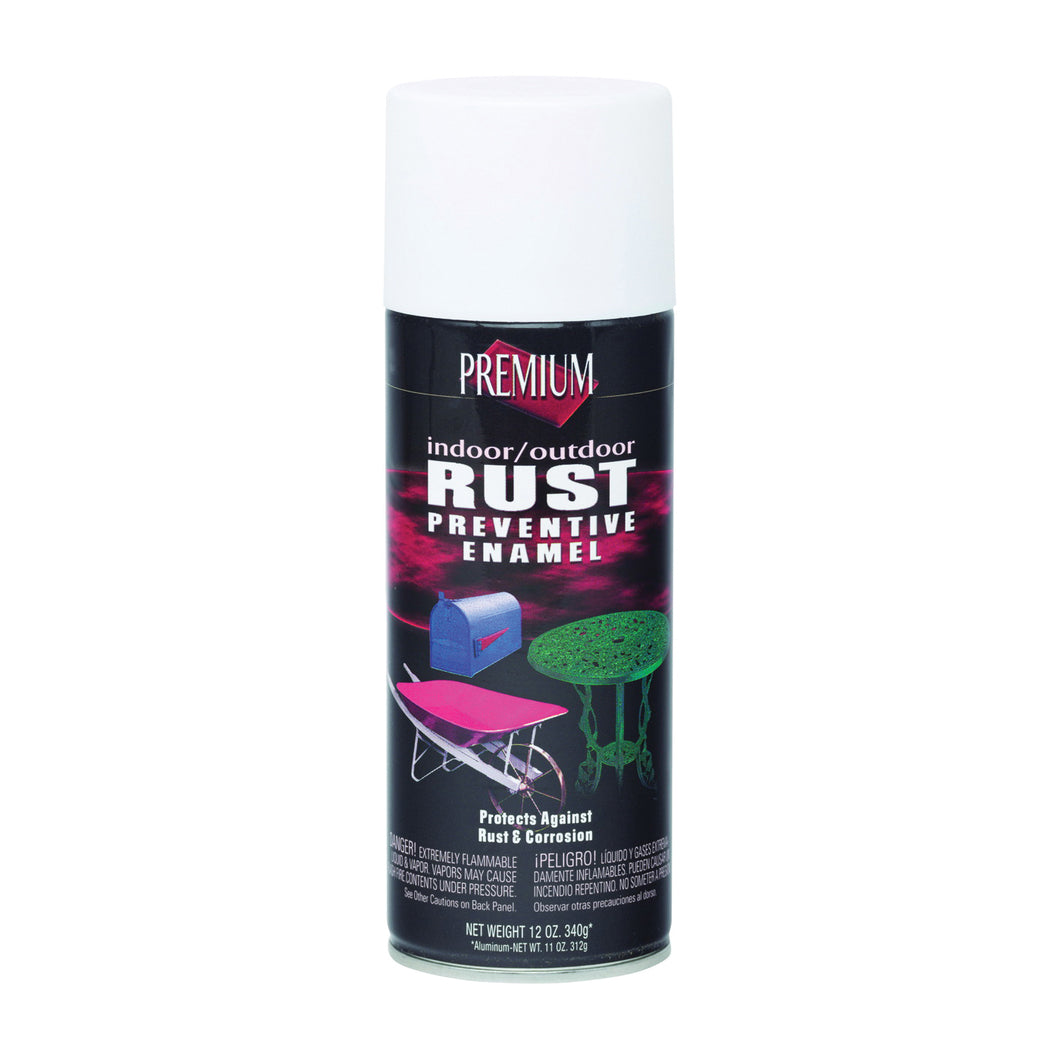 RUST-OLEUM RP1014 Rust-Preventative Spray Paint, Satin, White, 12 oz, Aerosol Can