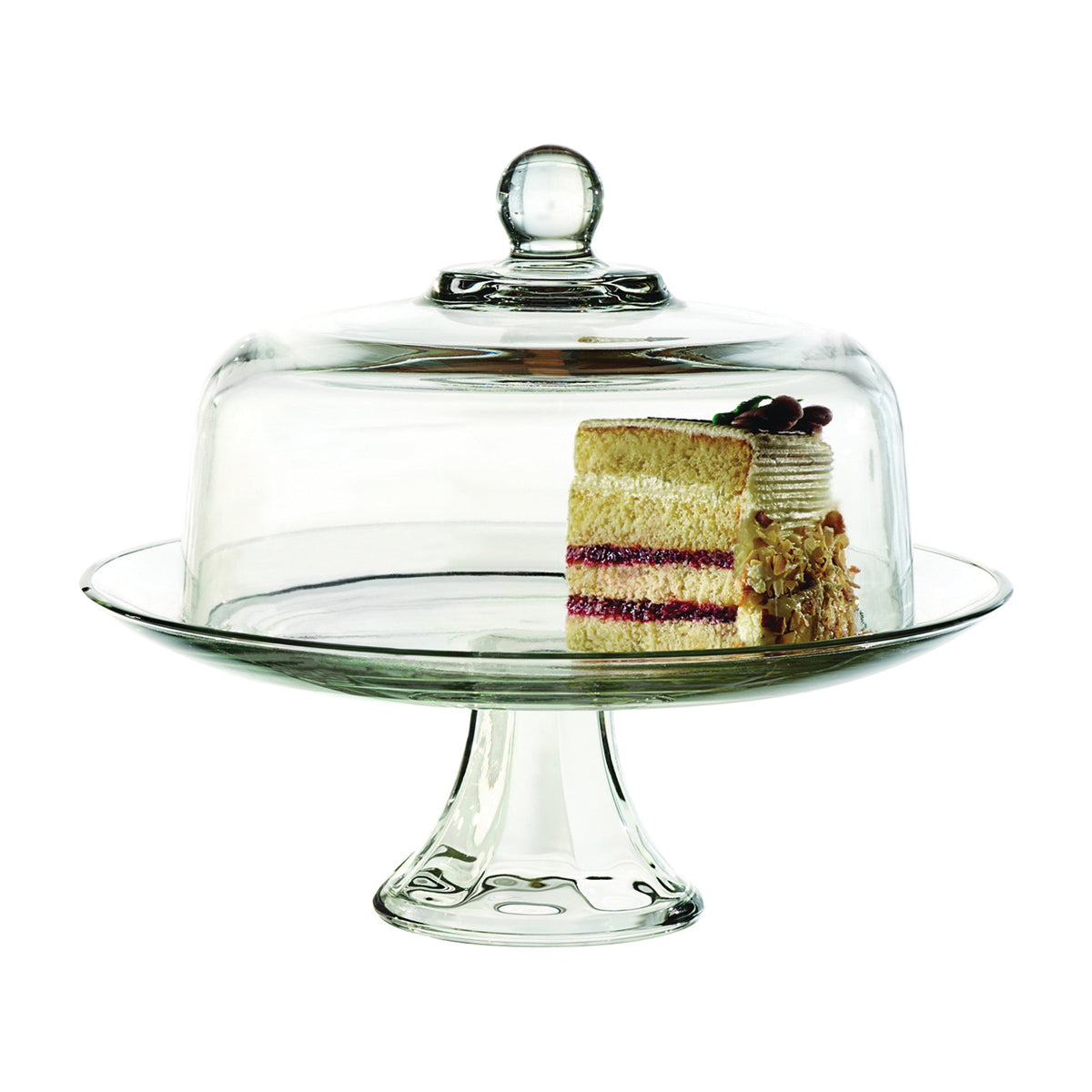 Oneida Presence Series 87892L13 Elegance Cake Set, Glass, Clear
