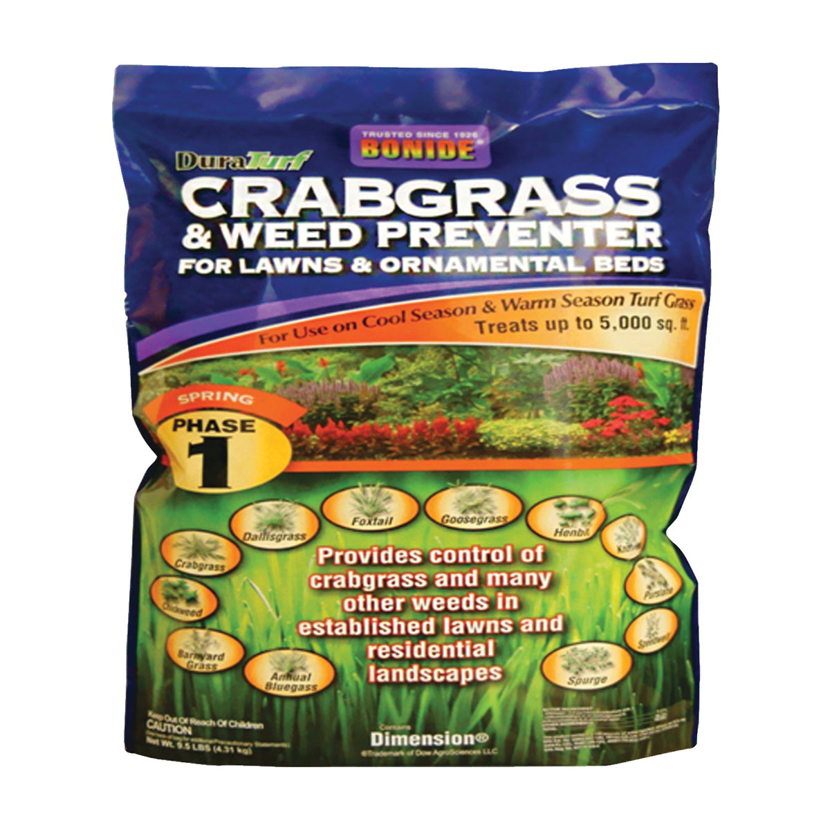 Bonide 60402 Crabgrass and Weed Preventer, Solid, Gold/Light Brown, 10 lb Jug