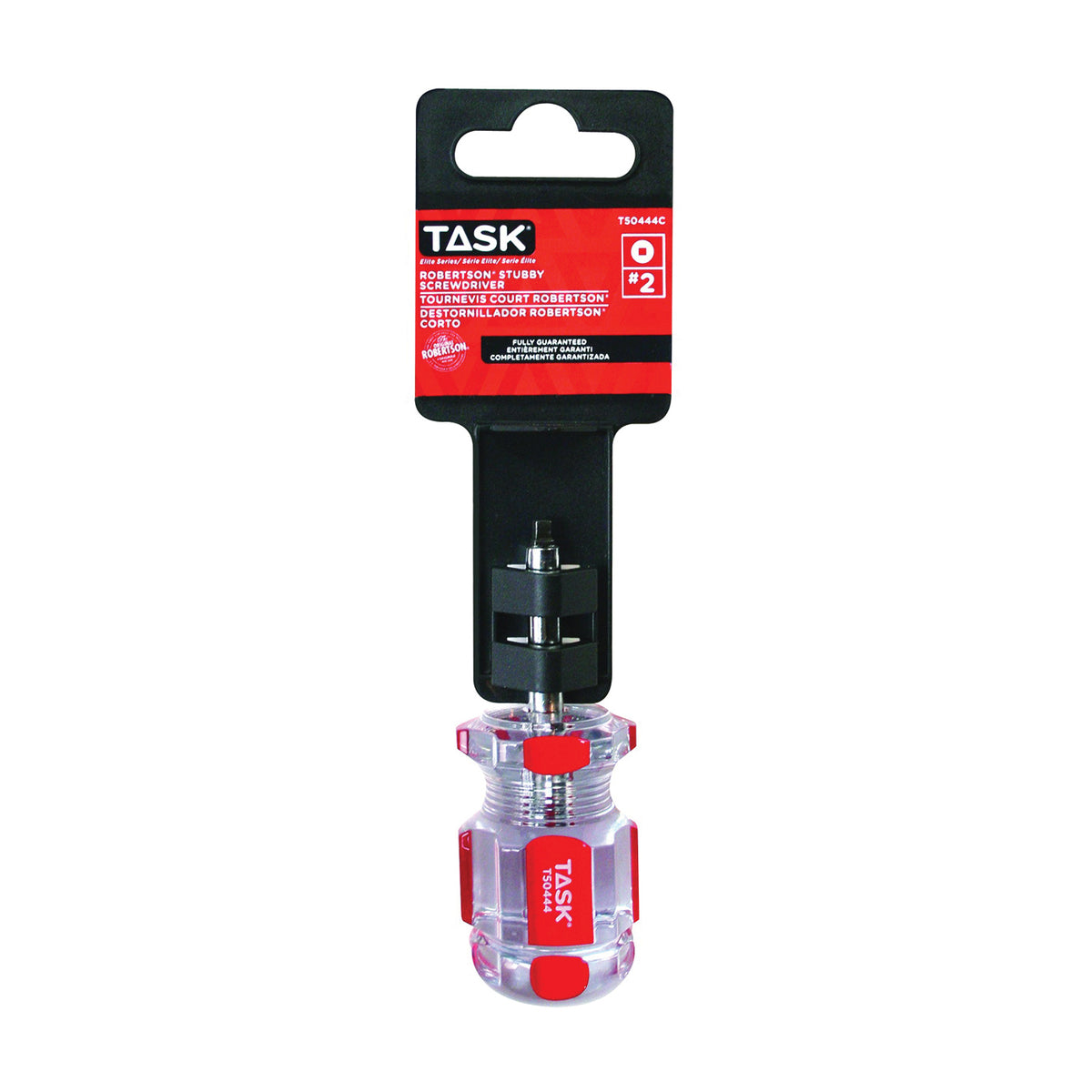 TASK T50444C Screwdriver, #2 Drive, Robertson Drive, 1-1/2 in L Shank, Cellulose Acetate Handle, Hard Grip Handle