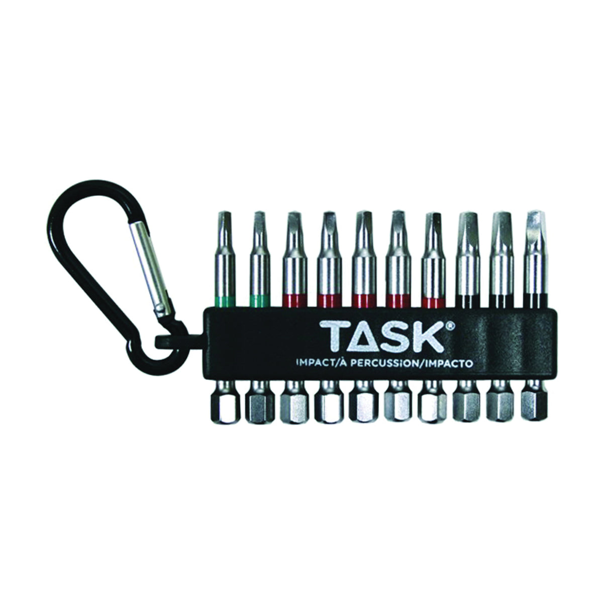 TASK T67920 Carabiner Clip Set, 10-Piece, Steel