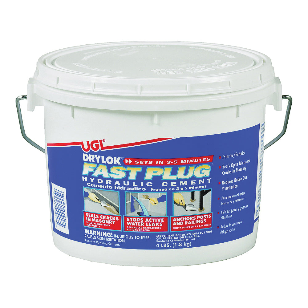 UGL DRYLOK Fast Plug 00917 Hydraulic Cement, Gray, Powder, 4 lb