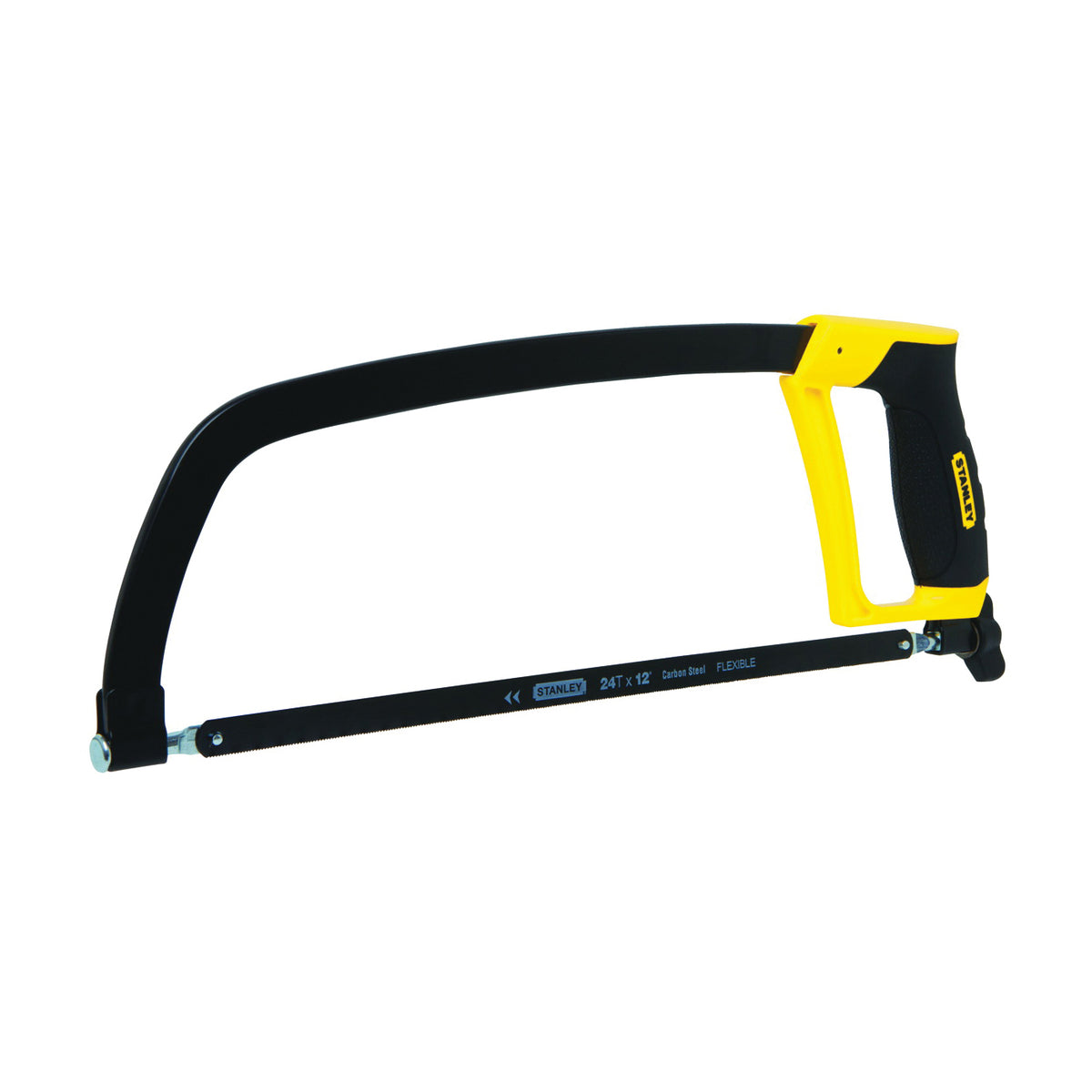 STANLEY STHT20139L Hacksaw, 12 in L Blade, 24 TPI, Steel Blade, 4-3/8 in D Throat, Metal Frame, Ergonomic Handle