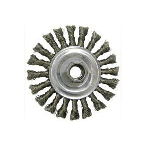 Weiler 36055 Wire Wheel Brush, 4 in Dia, 5/8-11 Arbor/Shank, Steel Bristle