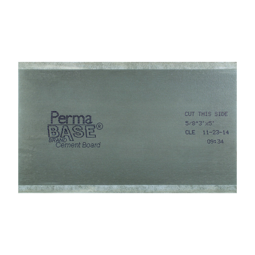 PermaBase CB36580500 Backer Board, 5 ft L, 3 ft W, 5/8 in Thick, Cement/Polystyrene, Gray