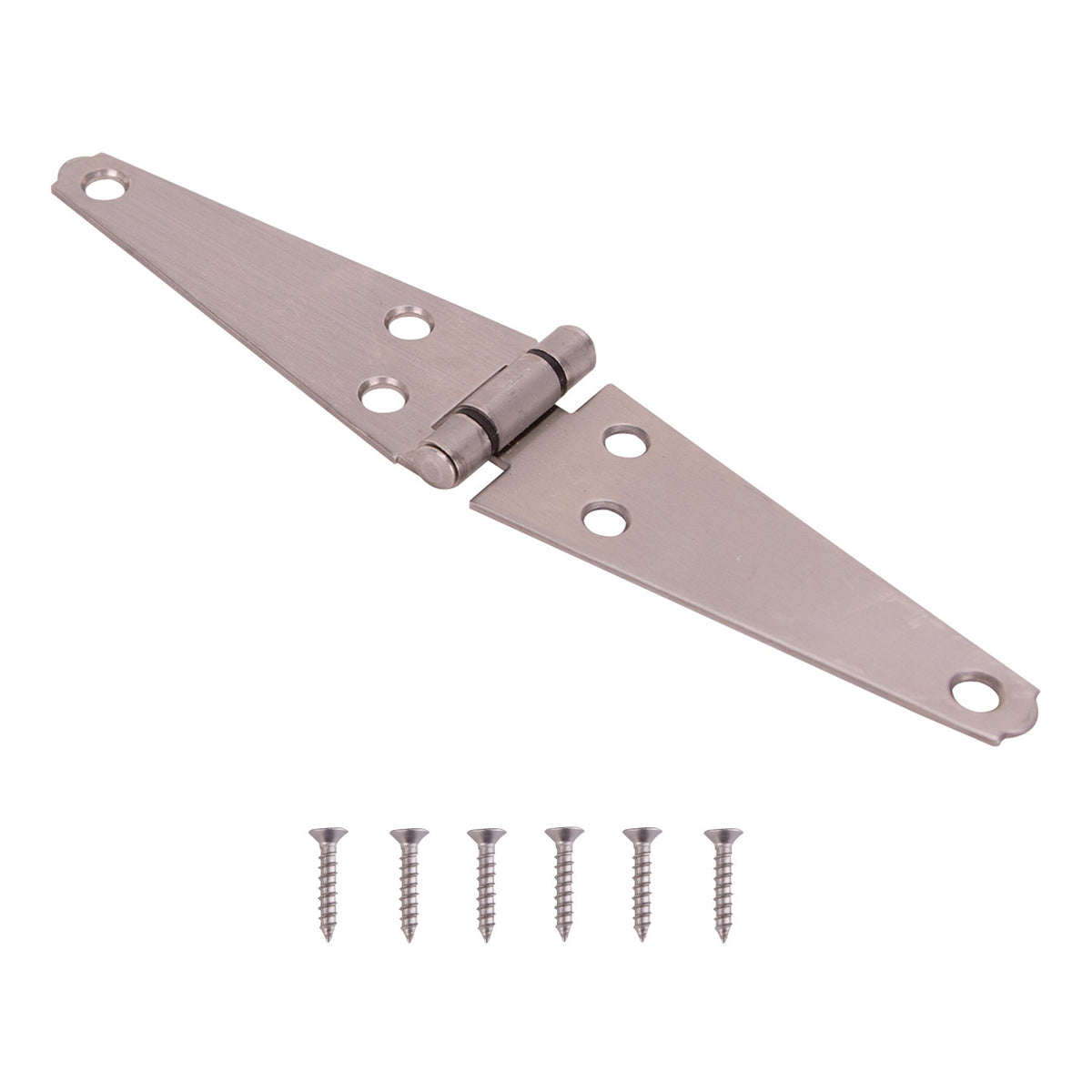 ProSource HSH-S04-C1PS Strap Hinge, 2 mm Thick Leaf, Brushed Stainless Steel, 180 Range of Motion