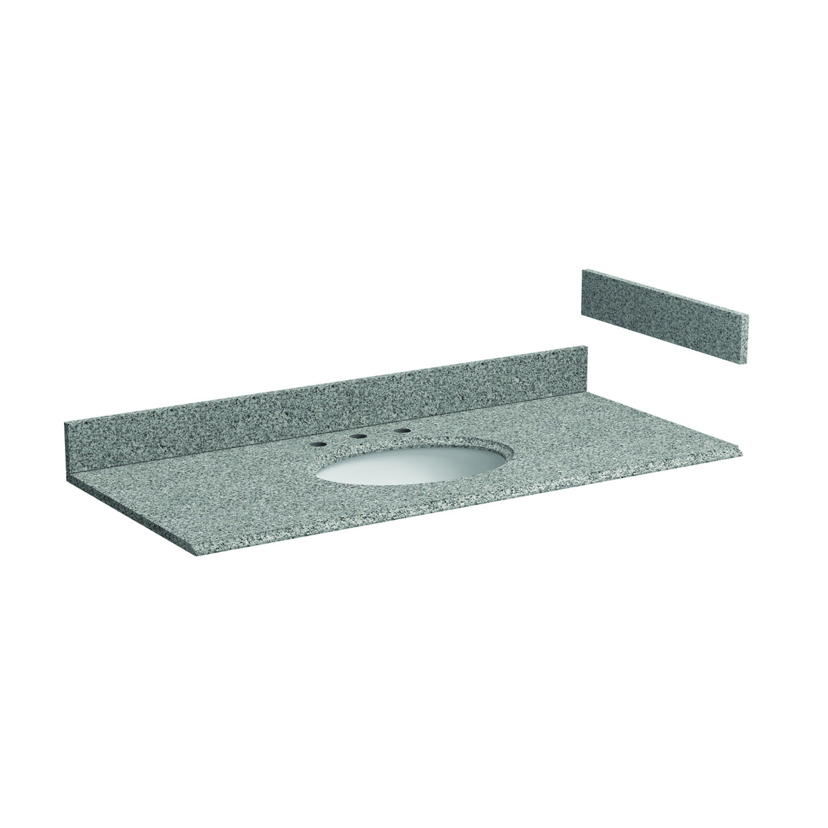 Foremost HG49228RG Vanity Top, 8-5/8 in OAL, 49 in OAW, Granite, Rushmore Gray, Oval Bowl