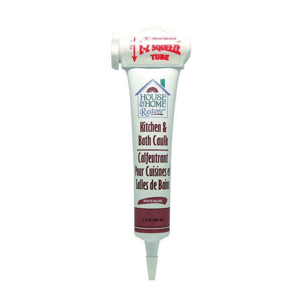 Red Devil 0838 Caulk, White, -20 to 180 deg F, 5 oz Squeeze Tube