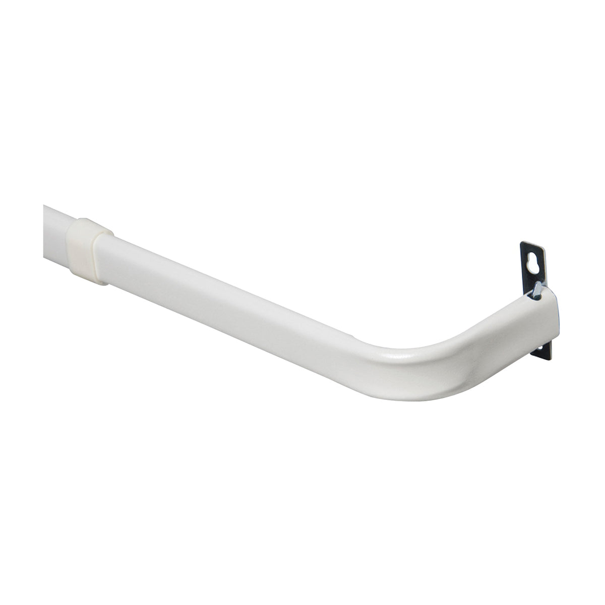 Kenney KN512 Curtain Rod, 1 in Dia, 48 to 86 in L, Steel, White