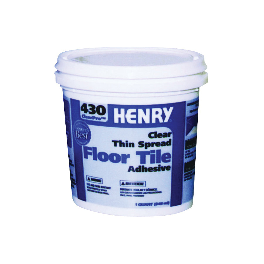 HENRY 430 ClearPro 12097 Floor Adhesive, Paste, Mild, Clear, 1 qt Pail