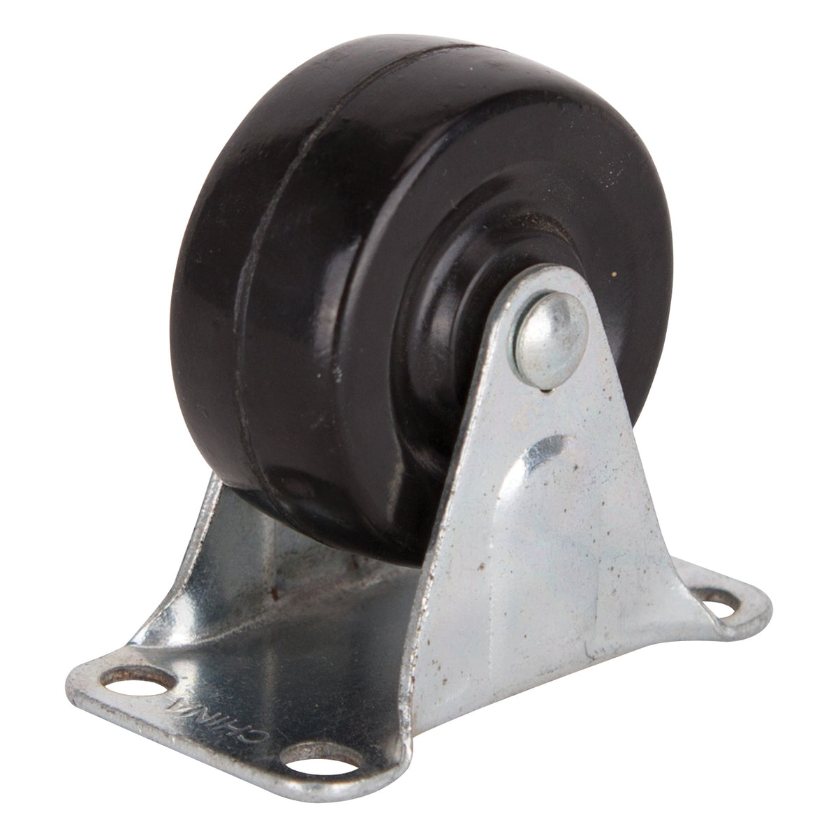 ProSource JC-H01 Rigid Caster, 2 in Dia Wheel, 7/8 in W Wheel, Rubber Wheel, Black, 125 lb, Steel Housing Material